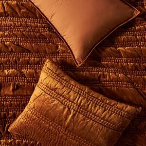 Anthropologie Lustered Velvet Alastair Pillow Case Shams, Set of 2